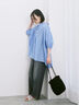 ◎シフォンタックブラウス（オフホワイト/ブラック/ブルー）｜Samansa Mos2 blue（サマンサモスモス ブルー）通販
