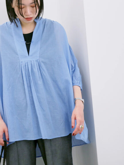 ◎シフォンタックブラウス（オフホワイト/ブラック/ブルー）｜Samansa Mos2 blue（サマンサモスモス ブルー）通販
