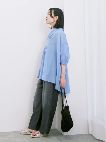 ◎シフォンタックブラウス（オフホワイト/ブラック/ブルー）｜Samansa Mos2 blue（サマンサモスモス ブルー）通販