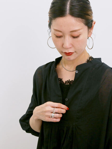 ◎シフォンタックブラウス（オフホワイト/ブラック/ブルー）｜Samansa Mos2 blue（サマンサモスモス ブルー）通販