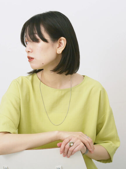 リネンタッチワイドブラウス（チャコールグレー/オレンジ/イエロー）｜Samansa Mos2 blue（サマンサモスモス ブルー）通販