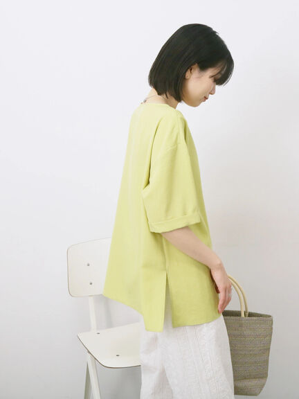 リネンタッチワイドブラウス（チャコールグレー/オレンジ/イエロー）｜Samansa Mos2 blue（サマンサモスモス ブルー）通販