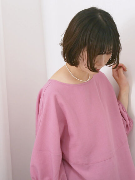 リネンタッチバルーンスリーブブラウス（ピンク/サックスブルー/キナリ）｜Samansa Mos2 blue（サマンサモスモス ブルー）通販