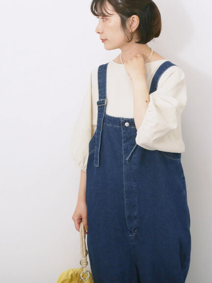 リネンタッチバルーンスリーブブラウス（ピンク/サックスブルー/キナリ）｜Samansa Mos2 blue（サマンサモスモス ブルー）通販