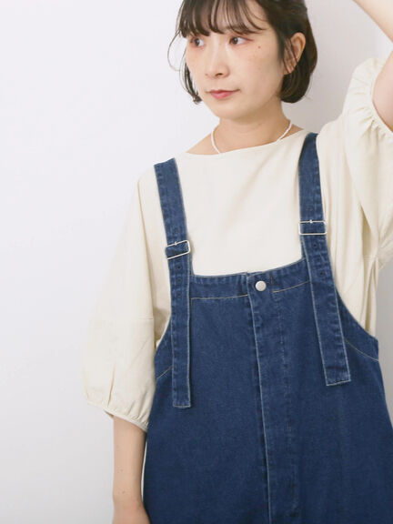 リネンタッチバルーンスリーブブラウス（ピンク/サックスブルー/キナリ）｜Samansa Mos2 blue（サマンサモスモス ブルー）通販