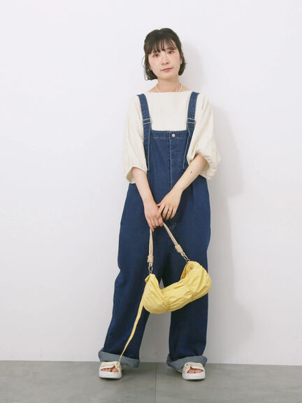 リネンタッチバルーンスリーブブラウス（ピンク/サックスブルー/キナリ）｜Samansa Mos2 blue（サマンサモスモス ブルー）通販