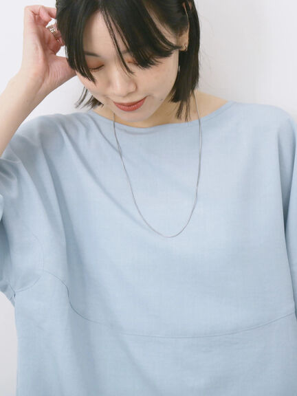 リネンタッチバルーンスリーブブラウス（ピンク/サックスブルー/キナリ）｜Samansa Mos2 blue（サマンサモスモス ブルー）通販