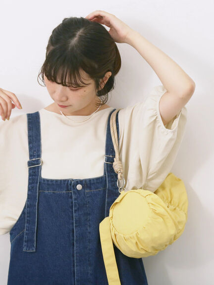 リネンタッチバルーンスリーブブラウス（ピンク/サックスブルー/キナリ）｜Samansa Mos2 blue（サマンサモスモス ブルー）通販