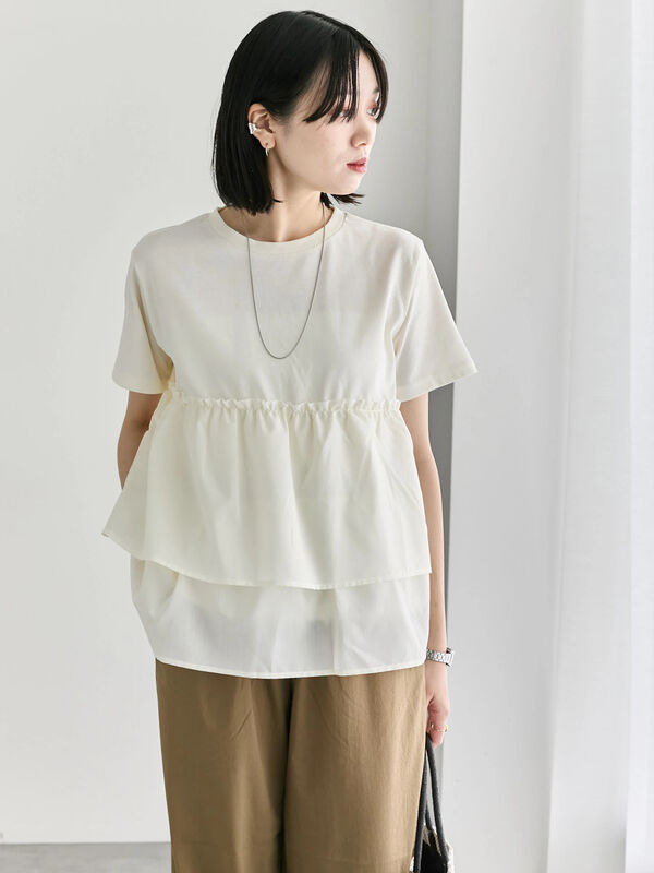 セール】 【接触冷感】ドッキングティアードプルオーバー（オフ