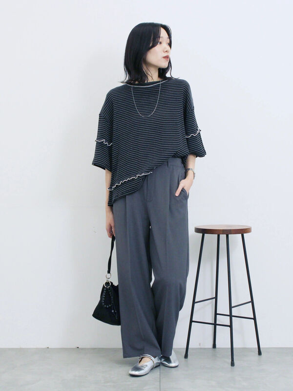 セール】 配色メローアソートプルオーバー（ブラック/レッド/ブラウン