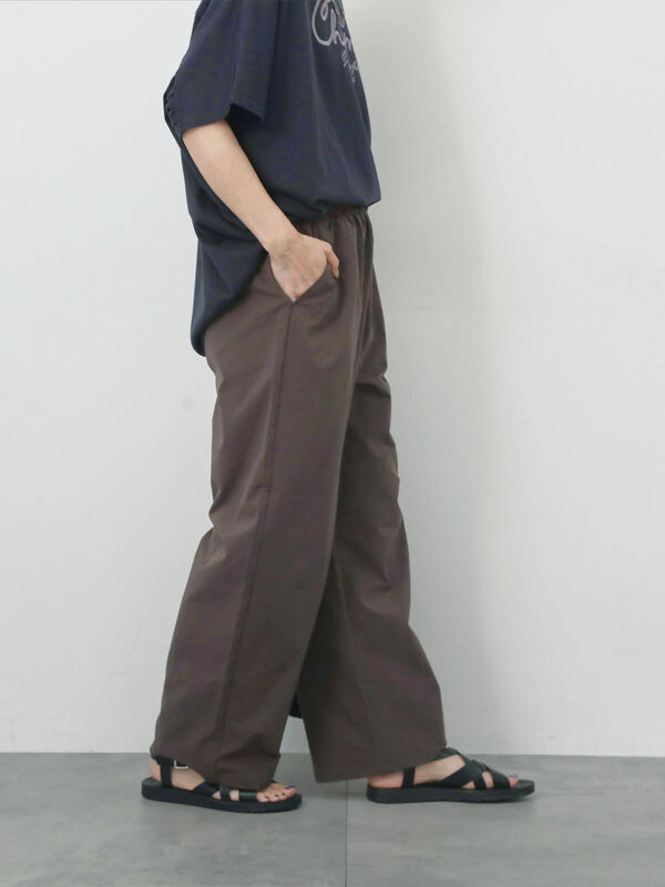 セール】 ハイウエストワイドイージーパンツ（グレー/チャコールグレー