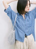 【接触冷感】クールデニムボクシーシャツ（ブルー）｜Samansa Mos2 blue（サマンサモスモス ブルー）通販