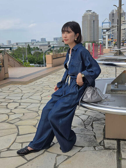 【接触冷感】クールデニムボクシーシャツ（グレー/ブルー/ネイビー）｜Samansa Mos2 blue（サマンサモスモス ブルー）通販