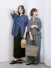 【接触冷感】クールデニムボクシーシャツ（グレー/ブルー/ネイビー）｜Samansa Mos2 blue（サマンサモスモス ブルー）通販