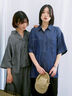 【接触冷感】クールデニムボクシーシャツ（グレー/ブルー/ネイビー）｜Samansa Mos2 blue（サマンサモスモス ブルー）通販