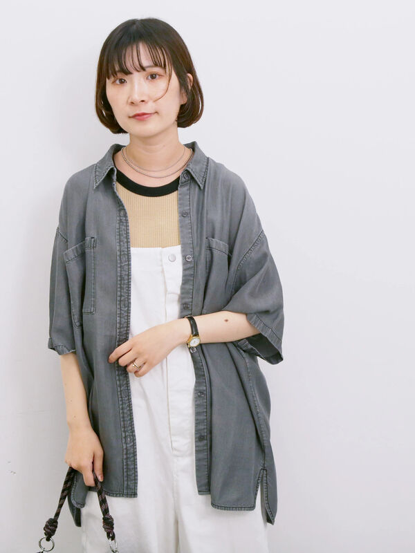 【接触冷感】クールデニムビッグシャツ（グレー）｜Samansa Mos2 blue（サマンサモスモス ブルー）通販