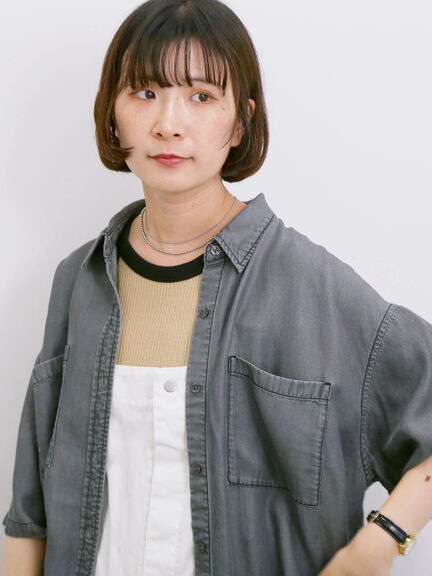 【接触冷感】クールデニムビッグシャツ（グレー/ブルー/ネイビー）｜Samansa Mos2 blue（サマンサモスモス ブルー）通販