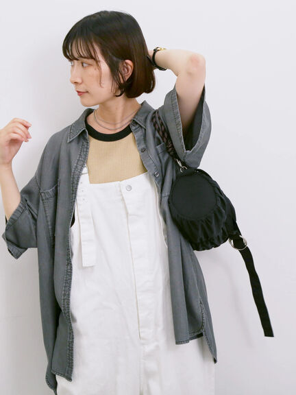 【接触冷感】クールデニムビッグシャツ（グレー/ブルー/ネイビー）｜Samansa Mos2 blue（サマンサモスモス ブルー）通販
