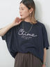 【接触冷感】ドルマンギャザー刺繍Tシャツ（オフホワイト/チャコールグレー/ボルドー/ブルー/ネイビー）｜Samansa Mos2 blue（サマンサモスモス ブルー）通販