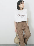 【接触冷感】ドルマンギャザー刺繍Tシャツ（オフホワイト）｜Samansa Mos2 blue（サマンサモスモス ブルー）通販