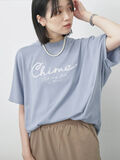 【接触冷感】ドルマンギャザー刺繍Tシャツ（ブルー）｜Samansa Mos2 blue（サマンサモスモス ブルー）通販