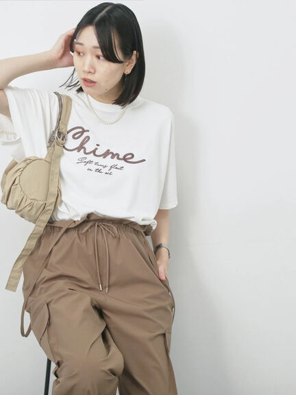 【接触冷感】ドルマンギャザー刺繍Tシャツ（オフホワイト/チャコールグレー/ボルドー/ブルー/ネイビー）｜Samansa Mos2 blue（サマンサモスモス ブルー）通販