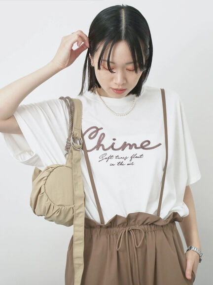 【接触冷感】ドルマンギャザー刺繍Tシャツ（オフホワイト/チャコールグレー/ボルドー/ブルー/ネイビー）｜Samansa Mos2 blue（サマンサモスモス ブルー）通販