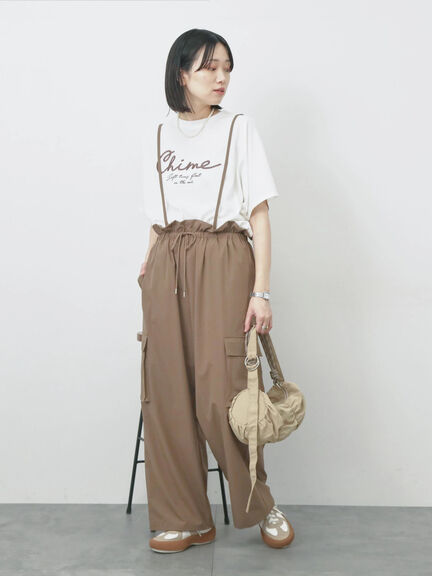 【接触冷感】ドルマンギャザー刺繍Tシャツ（オフホワイト/チャコールグレー/ボルドー/ブルー/ネイビー）｜Samansa Mos2 blue（サマンサモスモス ブルー）通販