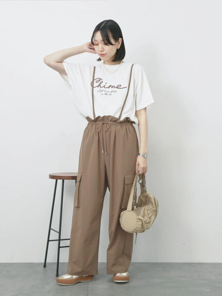 【接触冷感】ドルマンギャザー刺繍Tシャツ（オフホワイト/チャコールグレー/ボルドー/ブルー/ネイビー）｜Samansa Mos2 blue（サマンサモスモス ブルー）通販