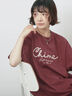 【接触冷感】ドルマンギャザー刺繍Tシャツ（オフホワイト/チャコールグレー/ボルドー/ブルー/ネイビー）｜Samansa Mos2 blue（サマンサモスモス ブルー）通販
