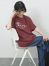 【接触冷感】ドルマンギャザー刺繍Tシャツ（オフホワイト/チャコールグレー/ボルドー/ブルー/ネイビー）｜Samansa Mos2 blue（サマンサモスモス ブルー）通販