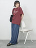 【接触冷感】ドルマンギャザー刺繍Tシャツ（オフホワイト/チャコールグレー/ボルドー/ブルー/ネイビー）｜Samansa Mos2 blue（サマンサモスモス ブルー）通販
