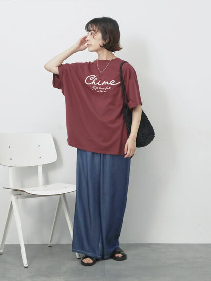 【接触冷感】ドルマンギャザー刺繍Tシャツ（オフホワイト/チャコールグレー/ボルドー/ブルー/ネイビー）｜Samansa Mos2 blue（サマンサモスモス ブルー）通販