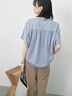 【接触冷感】ドルマンギャザー刺繍Tシャツ（オフホワイト/チャコールグレー/ボルドー/ブルー/ネイビー）｜Samansa Mos2 blue（サマンサモスモス ブルー）通販