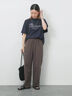 【接触冷感】ドルマンギャザー刺繍Tシャツ（オフホワイト/チャコールグレー/ボルドー/ブルー/ネイビー）｜Samansa Mos2 blue（サマンサモスモス ブルー）通販