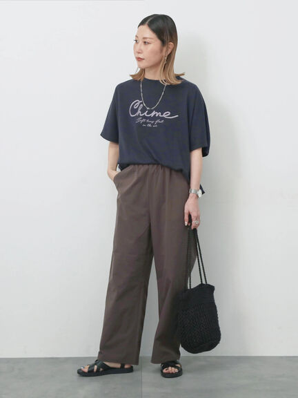 【接触冷感】ドルマンギャザー刺繍Tシャツ（オフホワイト/チャコールグレー/ボルドー/ブルー/ネイビー）｜Samansa Mos2 blue（サマンサモスモス ブルー）通販