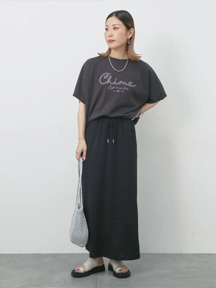 【接触冷感】ドルマンギャザー刺繍Tシャツ（オフホワイト/チャコールグレー/ボルドー/ブルー/ネイビー）｜Samansa Mos2 blue（サマンサモスモス ブルー）通販