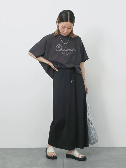 【接触冷感】ドルマンギャザー刺繍Tシャツ（オフホワイト/チャコールグレー/ボルドー/ブルー/ネイビー）｜Samansa Mos2 blue（サマンサモスモス ブルー）通販