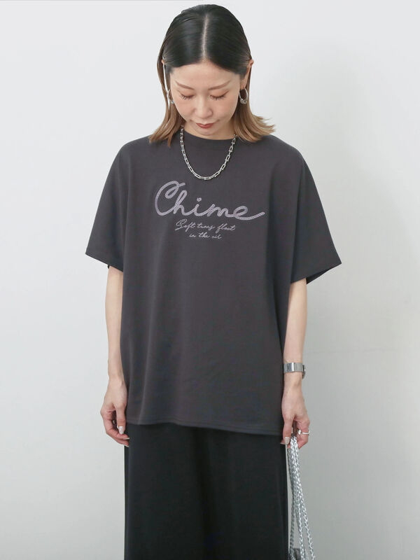 セール】 【接触冷感】ドルマンギャザー刺繍Tシャツ（オフホワイト