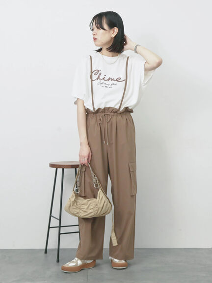 【接触冷感】ドルマンギャザー刺繍Tシャツ（オフホワイト/チャコールグレー/ボルドー/ブルー/ネイビー）｜Samansa Mos2 blue（サマンサモスモス ブルー）通販