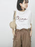 【接触冷感】ドルマンギャザー刺繍Tシャツ（オフホワイト/チャコールグレー/ボルドー/ブルー/ネイビー）｜Samansa Mos2 blue（サマンサモスモス ブルー）通販