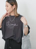【接触冷感】ドルマンギャザー刺繍Tシャツ（オフホワイト/チャコールグレー/ボルドー/ブルー/ネイビー）｜Samansa Mos2 blue（サマンサモスモス ブルー）通販