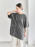 ◎【接触冷感】切替ステッチチュニック（オフホワイト/チャコールグレー/ブラック）｜Samansa Mos2 blue（サマンサモスモス ブルー）通販