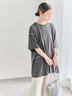◎【接触冷感】切替ステッチチュニック（オフホワイト/チャコールグレー/ブラック）｜Samansa Mos2 blue（サマンサモスモス ブルー）通販