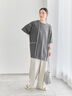 ◎【接触冷感】切替ステッチチュニック（オフホワイト/チャコールグレー/ブラック）｜Samansa Mos2 blue（サマンサモスモス ブルー）通販