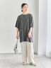 ◎【接触冷感】切替ステッチチュニック（オフホワイト/チャコールグレー/ブラック）｜Samansa Mos2 blue（サマンサモスモス ブルー）通販