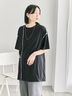 ◎【接触冷感】切替ステッチチュニック（オフホワイト/チャコールグレー/ブラック）｜Samansa Mos2 blue（サマンサモスモス ブルー）通販