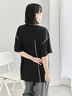 ◎【接触冷感】切替ステッチチュニック（オフホワイト/チャコールグレー/ブラック）｜Samansa Mos2 blue（サマンサモスモス ブルー）通販