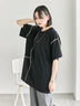 ◎【接触冷感】切替ステッチチュニック（オフホワイト/チャコールグレー/ブラック）｜Samansa Mos2 blue（サマンサモスモス ブルー）通販