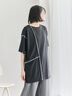 ◎【接触冷感】切替ステッチチュニック（オフホワイト/チャコールグレー/ブラック）｜Samansa Mos2 blue（サマンサモスモス ブルー）通販